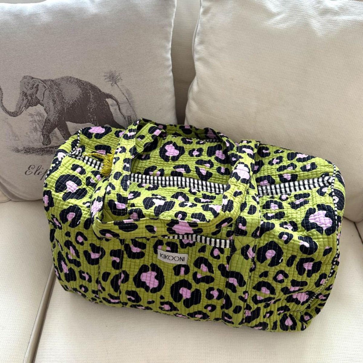 Handgefertigte Baumwolltasche "Oh Leo - cosmicgreen"