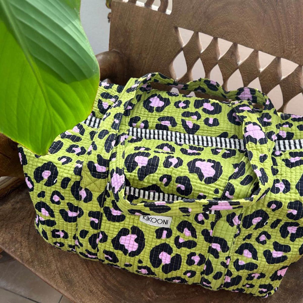 Handgefertigte Baumwolltasche "Oh Leo - cosmicgreen"