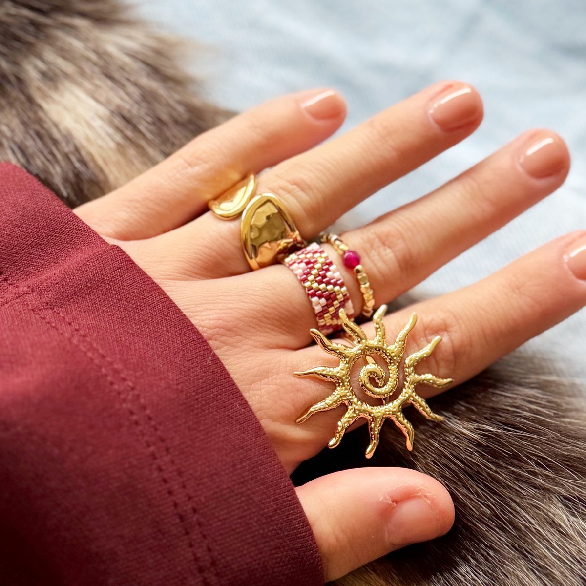 Statement Ring große Sonne