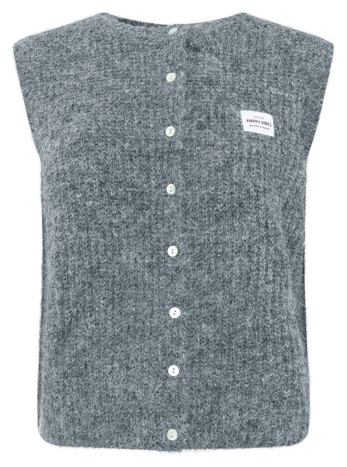 Strickweste mit Knöpfen und Patch