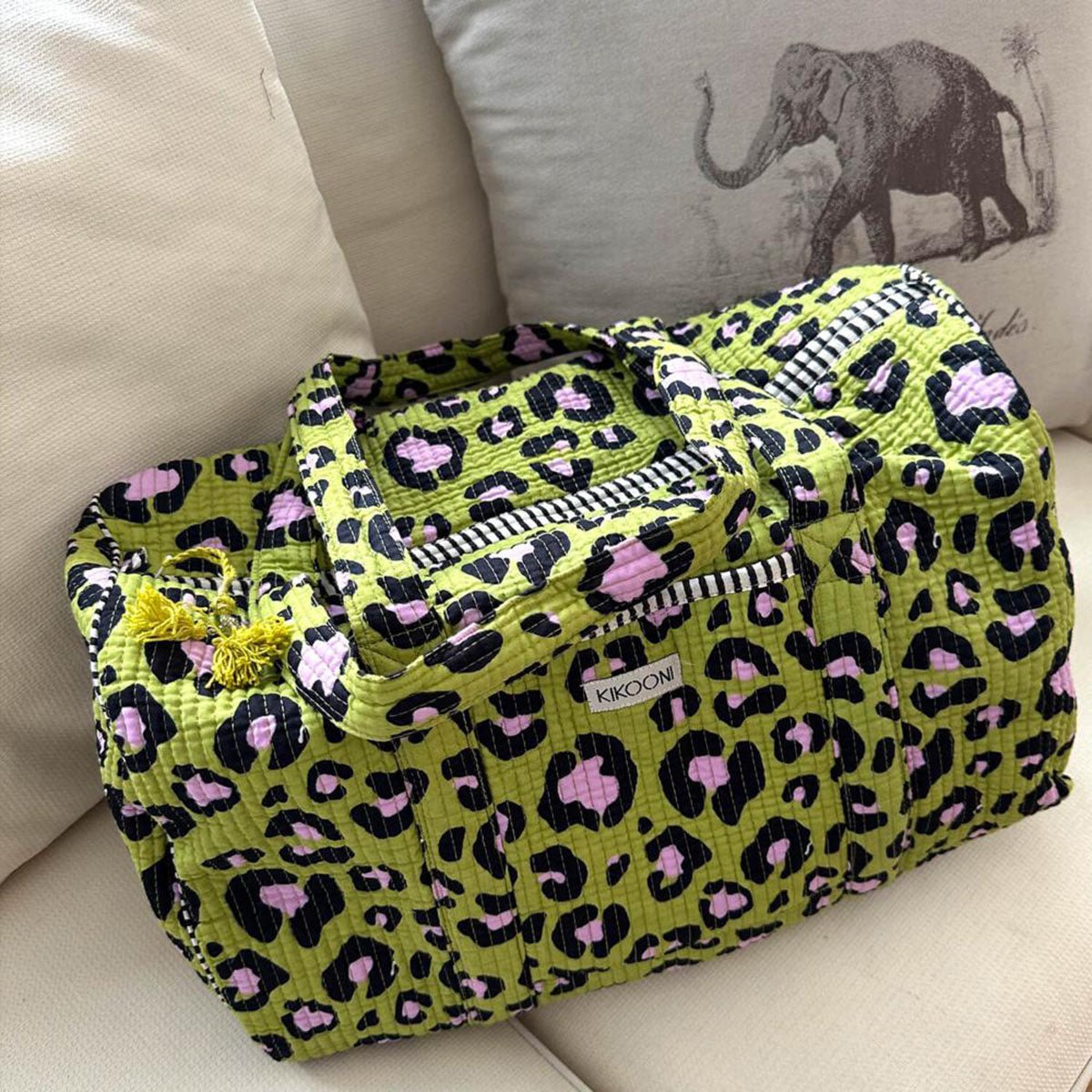 Handgefertigte Baumwolltasche "Oh Leo - cosmicgreen"