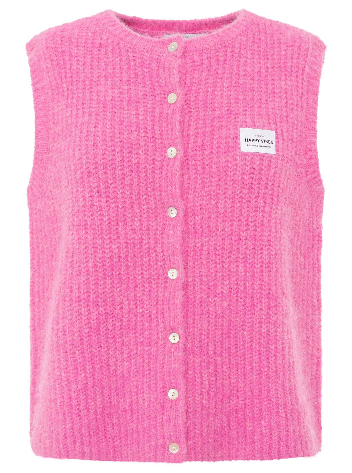 Strickweste mit Knöpfen und Patch