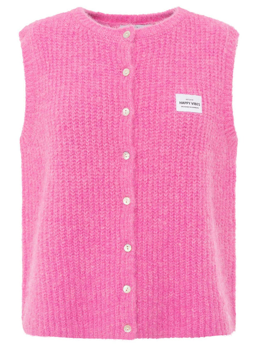 Strickweste mit Knöpfen und Patch