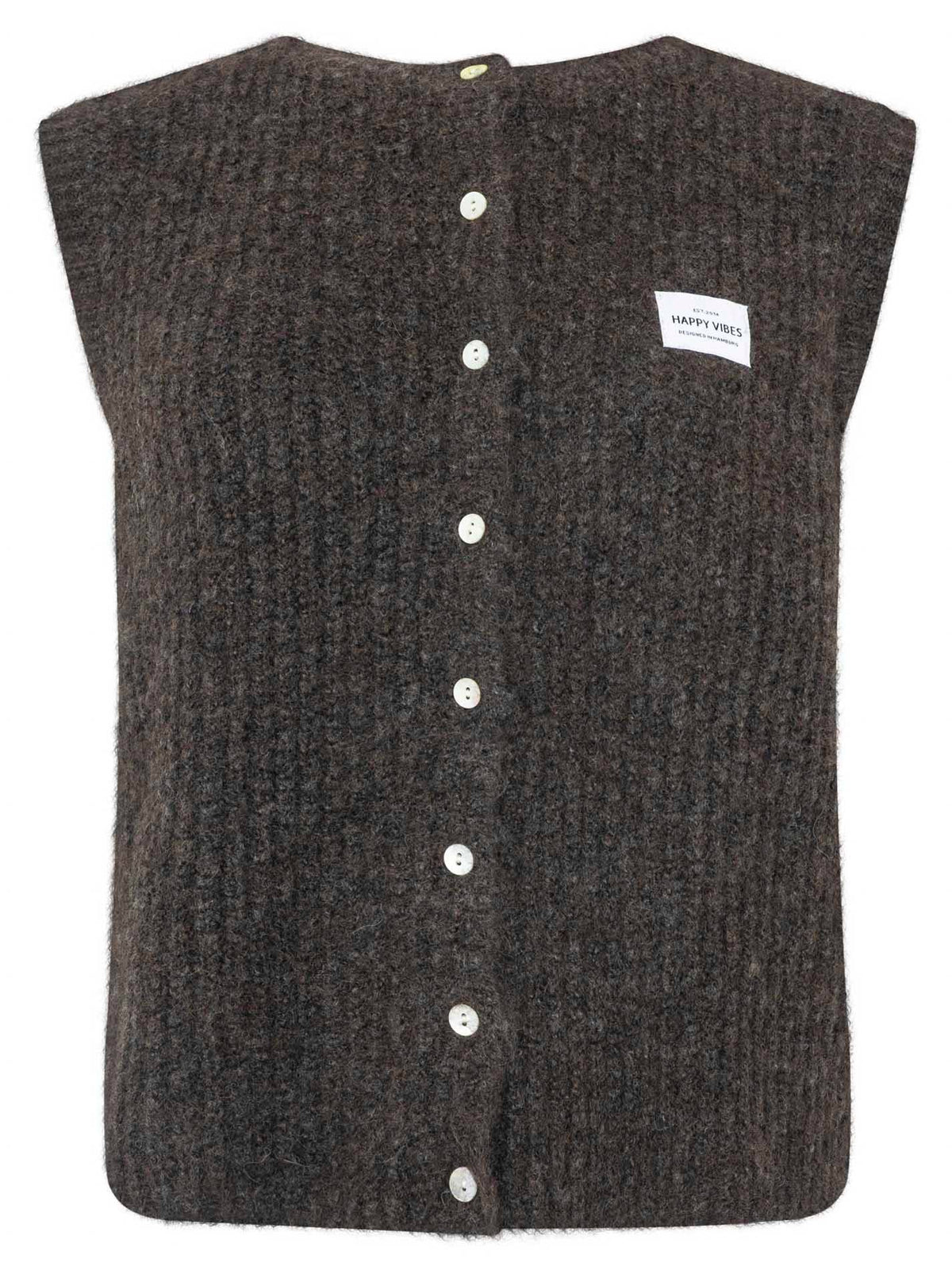 Strickweste mit Knöpfen und Patch
