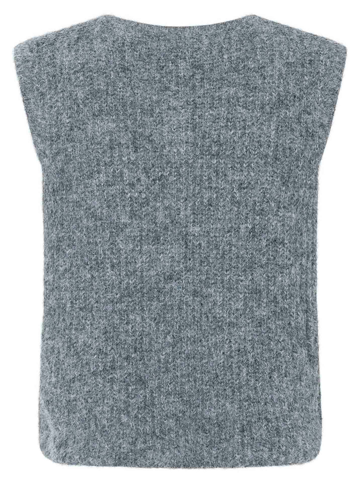 Strickweste mit Knöpfen und Patch
