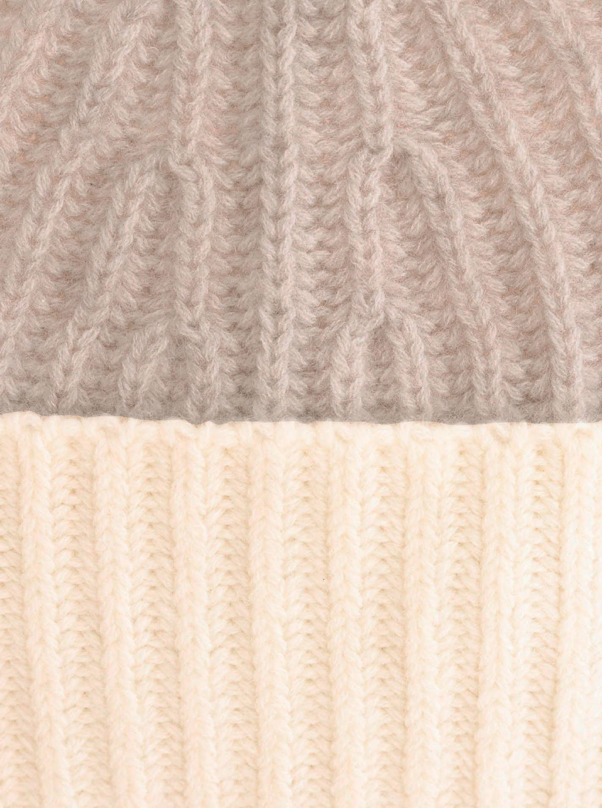 100% Cashmere Grobstrickmütze "Zweifarbig"