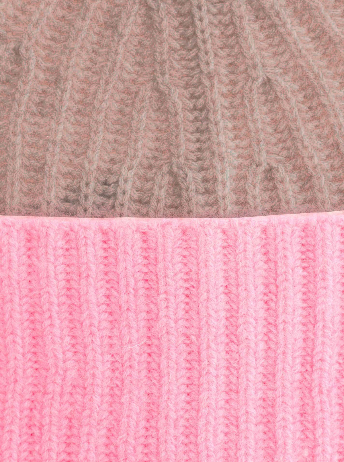 100% Cashmere Grobstrickmütze "Zweifarbig"