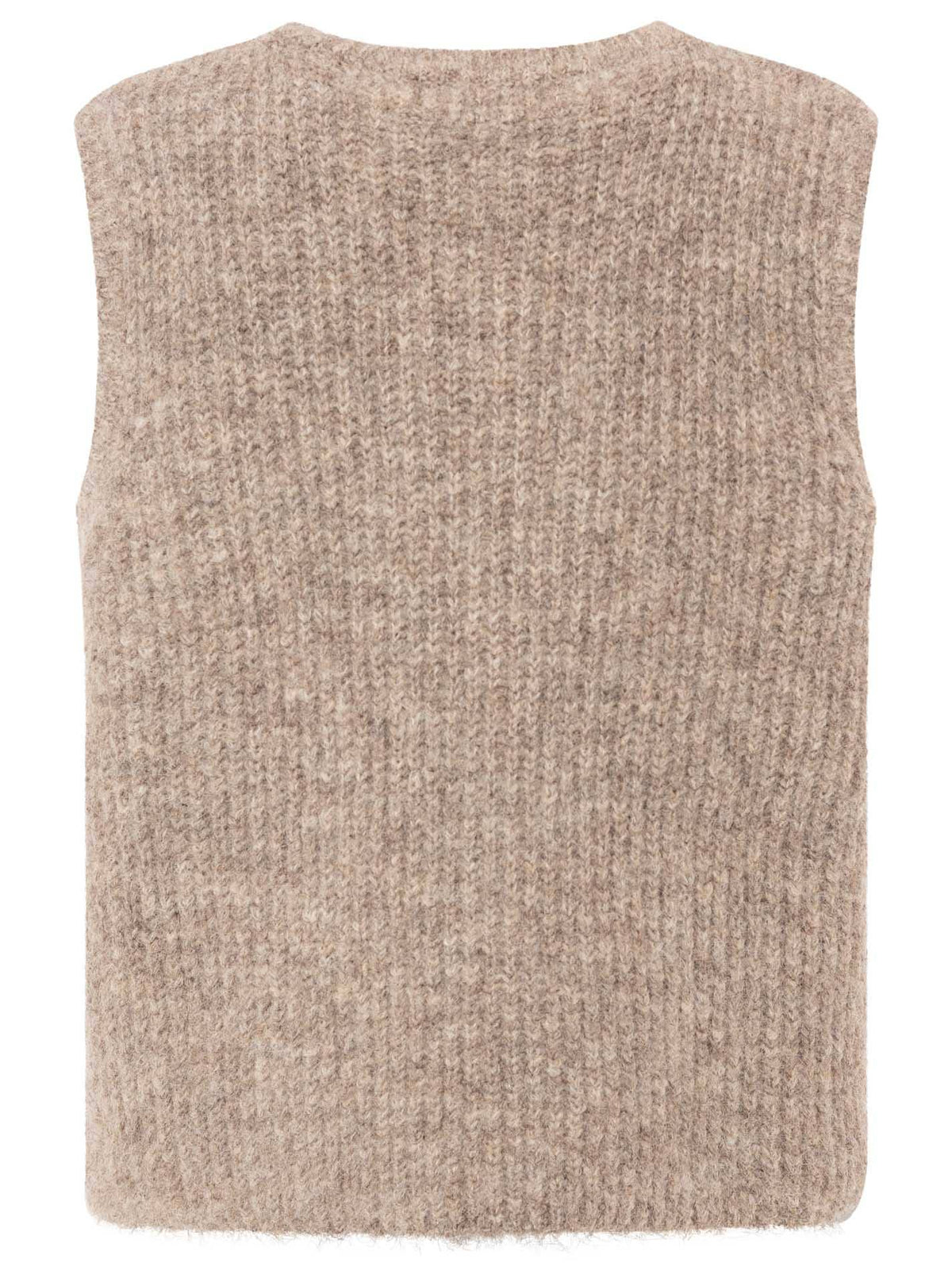 Strickweste mit Knöpfen und Patch