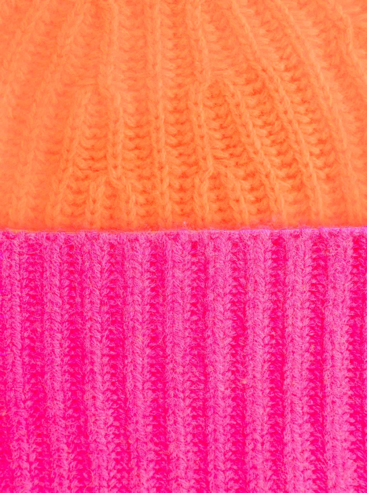 100% Cashmere Grobstrickmütze "Zweifarbig"